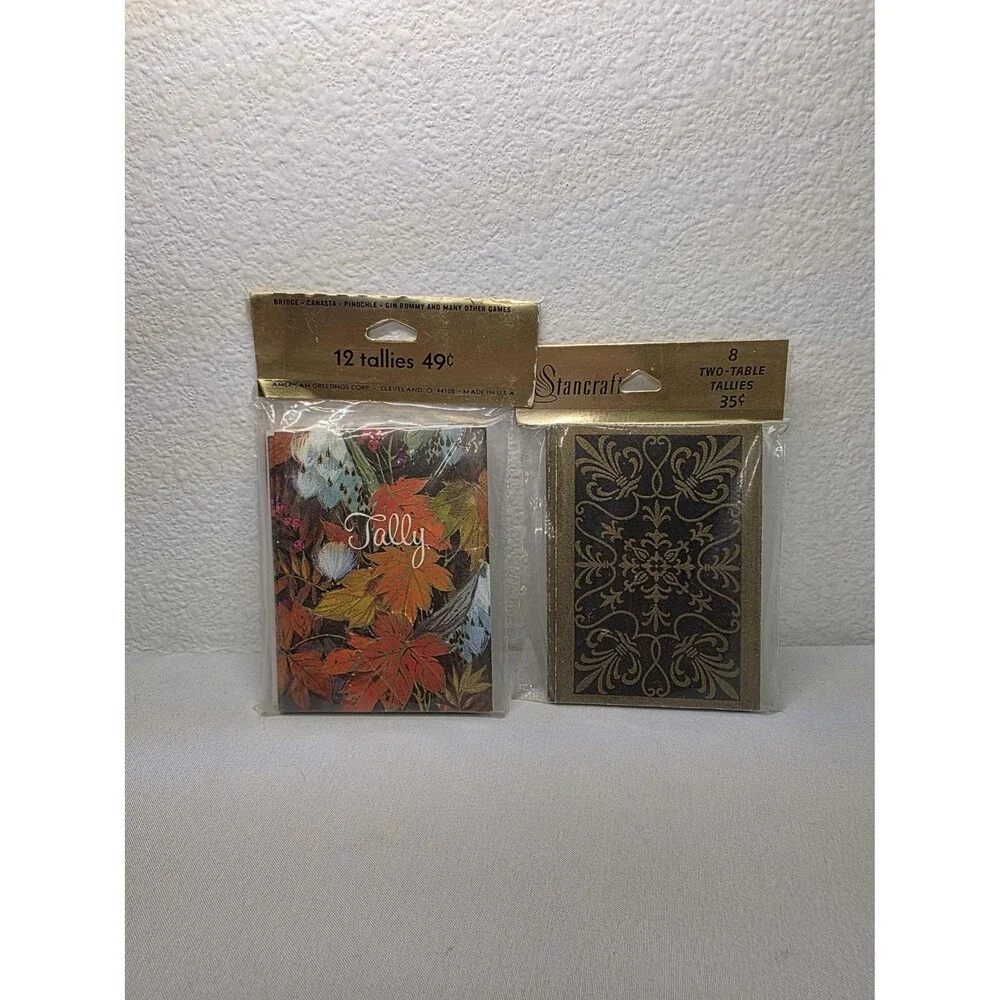 Retro Lot of 2 Bridge Tally Cards Set Vintage – Playing Card Score Cards